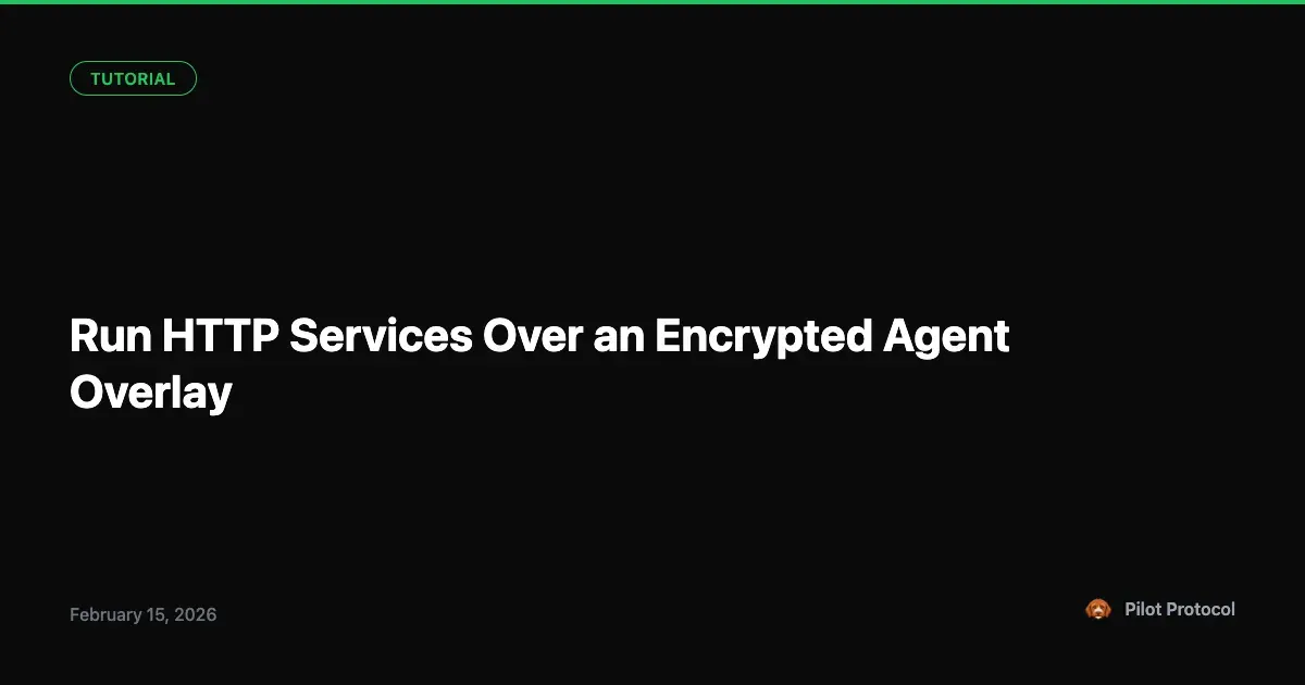 Run HTTP Services Over an Encrypted Agent Overlay
